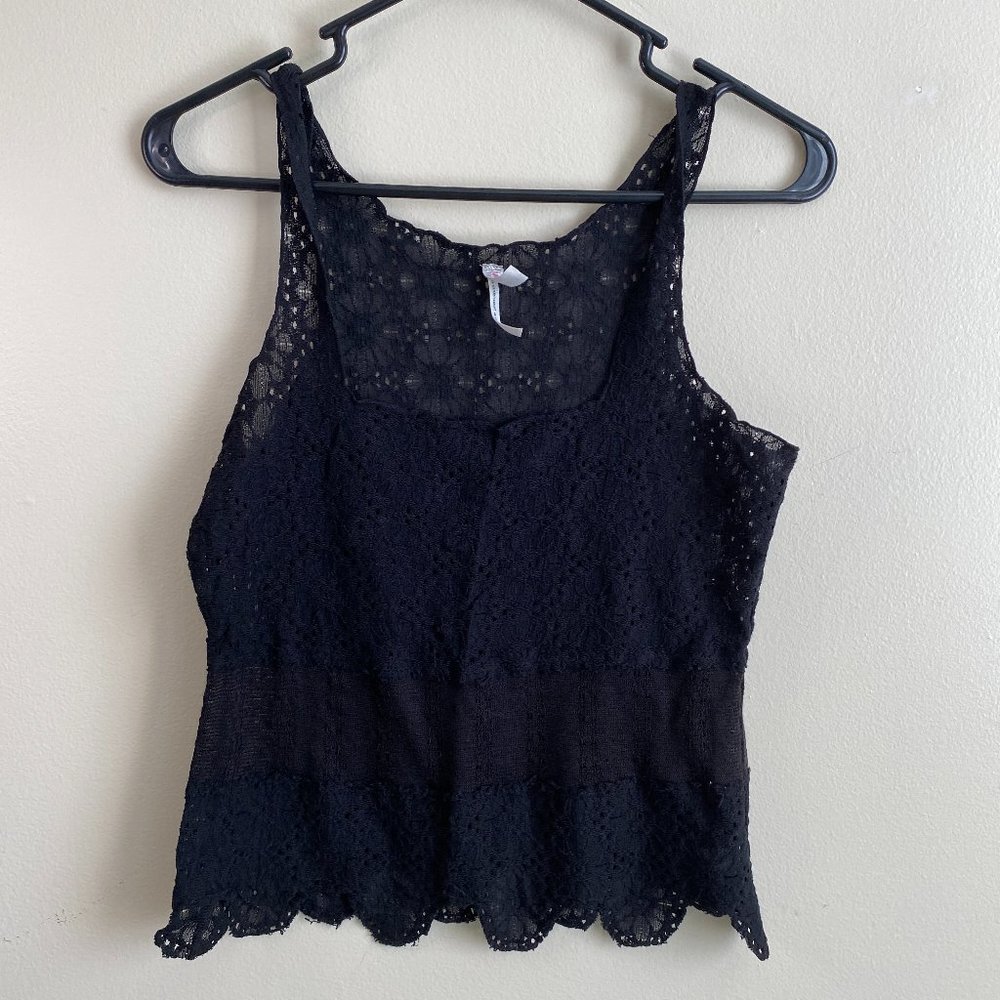 Free People Black Lace Cami